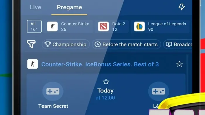 eSports betting at Mostbet