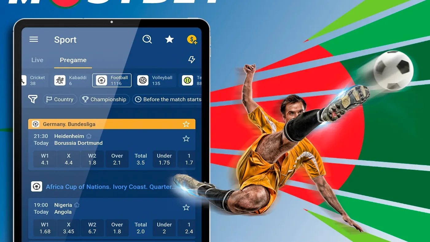Mostbet-এ ফুটবল ও অন্যান্য খেলা